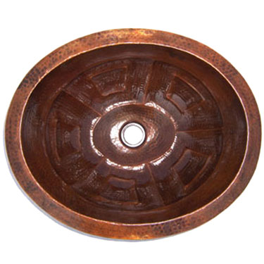 Mexcian Copper Hammered Sinks -- s6011 Oval Greca